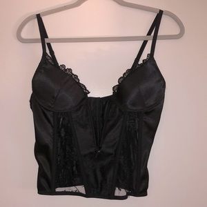 Fantasy Lingerie | deep plunge lace/satin corset